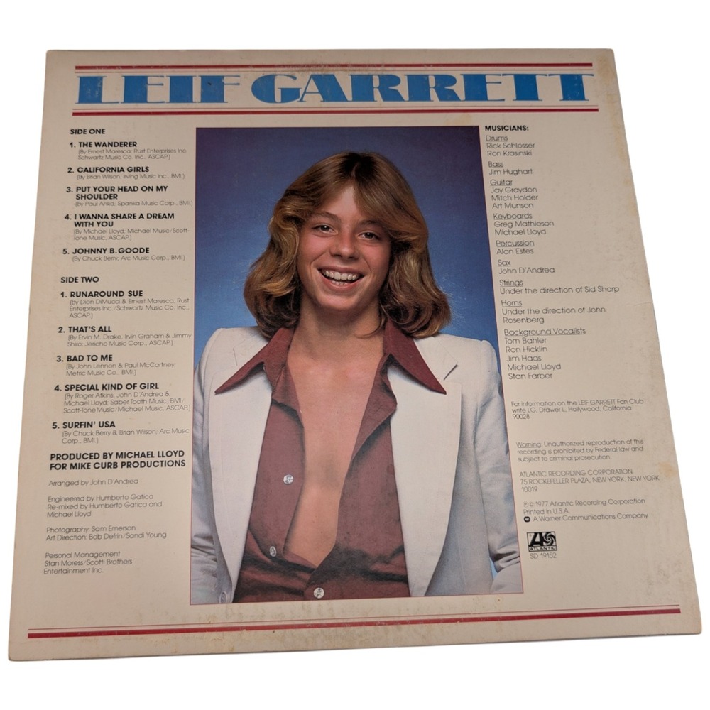 Leif Garrett Leif Garrett LP 1977 US Atlantic SD 19152 VG/VG - Picture 2 of 13